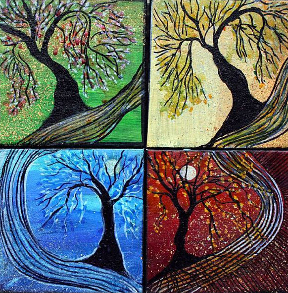 Времена года - полиптих - оригинал