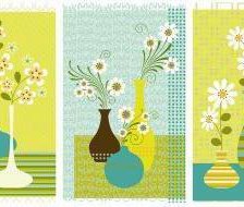 Оригинал схемы вышивки «триптих цветы в вазах» (№544004)