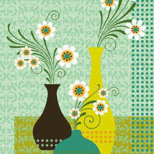 Схема вышивки «триптих цветы в вазах ч.2»