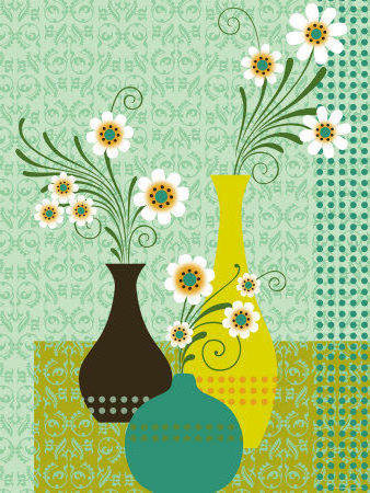 триптих цветы в вазах ч.2 - картина, триптих, картины - оригинал