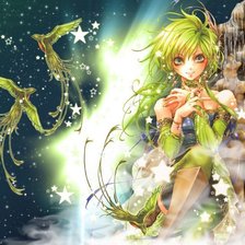 Схема вышивки «Зеленая птичка»