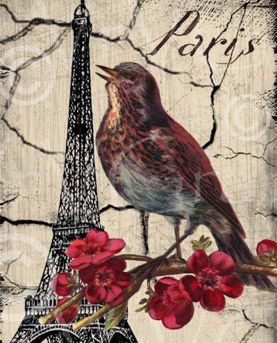 ПАРИЖ - париж, эйфелева башня, птица - оригинал