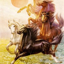 Схема вышивки «Кони»