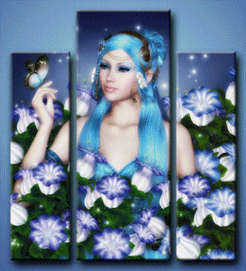 триптих прекрасная фея - картины, картина, полиптих, триптих - предпросмотр