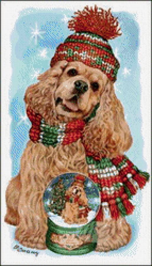 рождественнский спаниель - собаки, рождество - предпросмотр