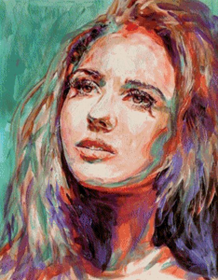 Портрет - девушка, живопись - предпросмотр