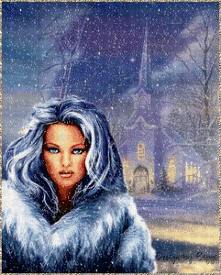 леди зима - зима, пейзаж, девушка, праздник - предпросмотр
