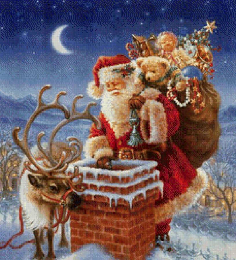 Дед мороз - дед мороз новый год олень зима праздник подарки ама-ама - предпросмотр