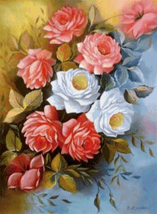 розы - картина цветы - предпросмотр