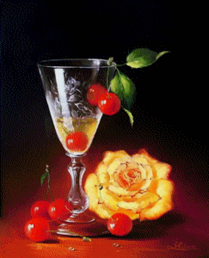 натюрморт - натюрморт, картины, фрукты, картина, цветы - предпросмотр