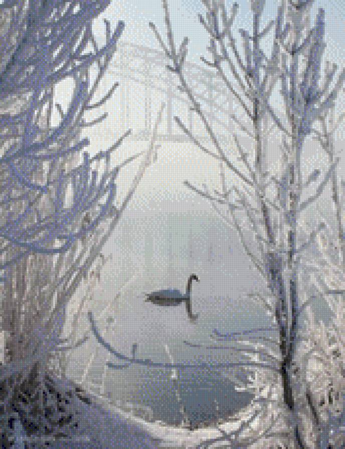 Одинокий лебедь - мост, птицы, лебедь, зима, одиночество - предпросмотр
