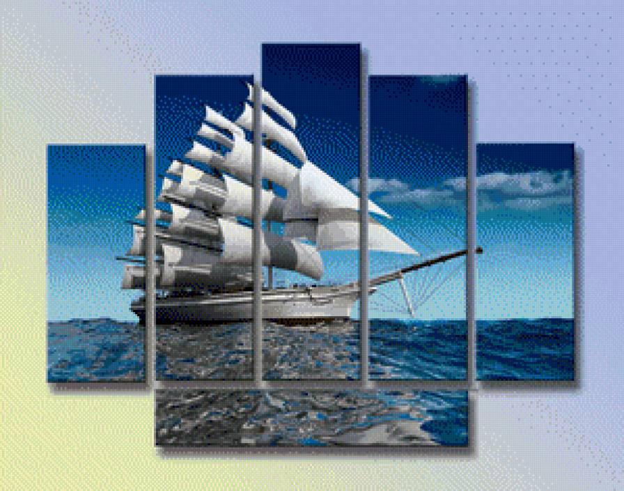 №545716 - море, корабль, триптих - предпросмотр