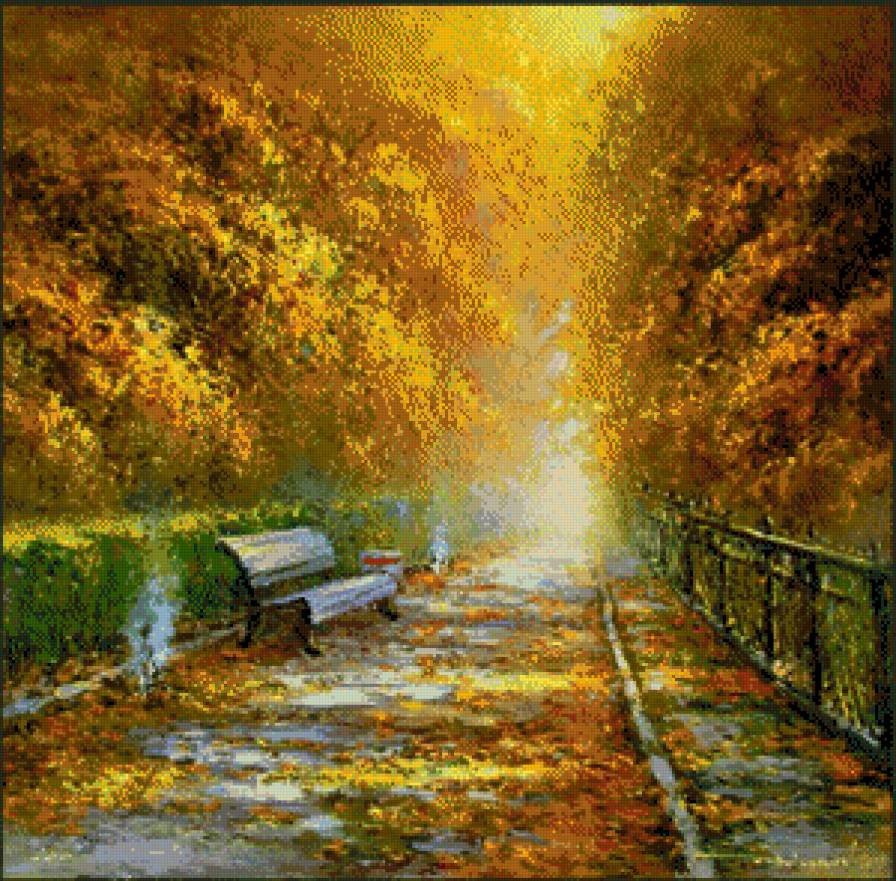 Oleg Tokarew - ziwopis, park, pejzaz, jesien - предпросмотр