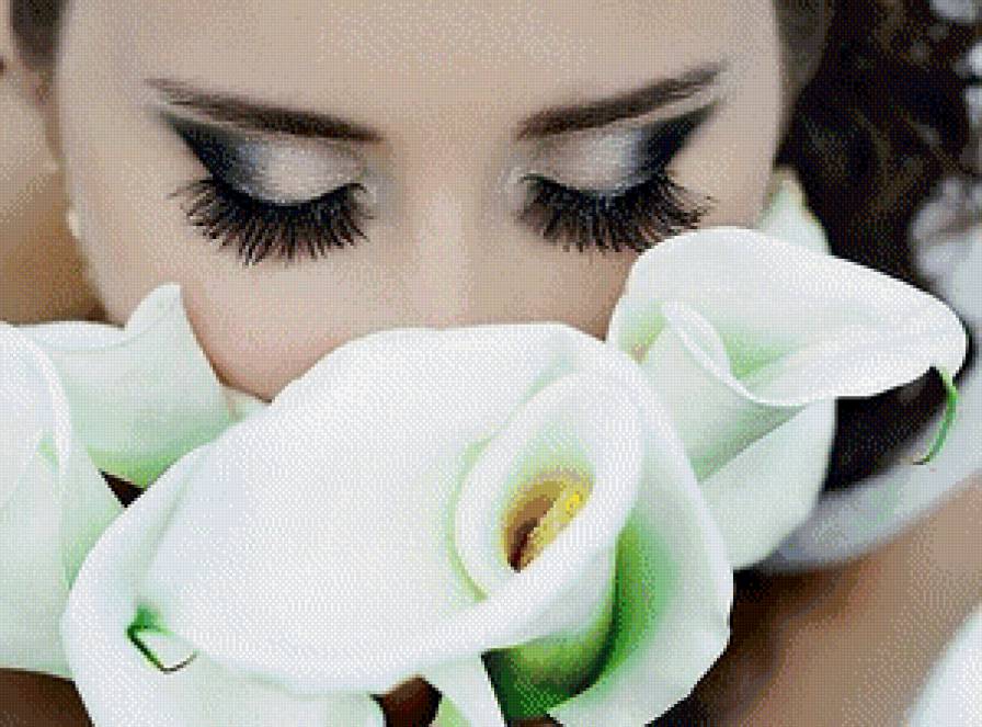 белые калы - невеста, цветы, букет, люди, девушка, портрет, лицо, человек, калы - предпросмотр