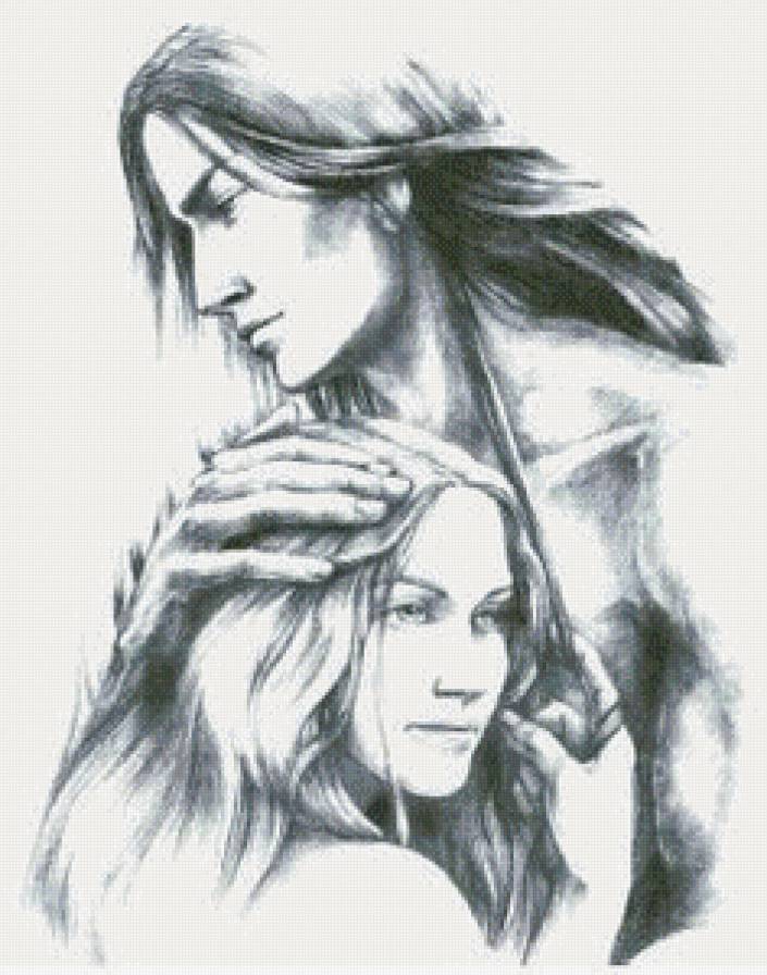 Под защитой - парень, пара, монохром, любовь, девушка - предпросмотр