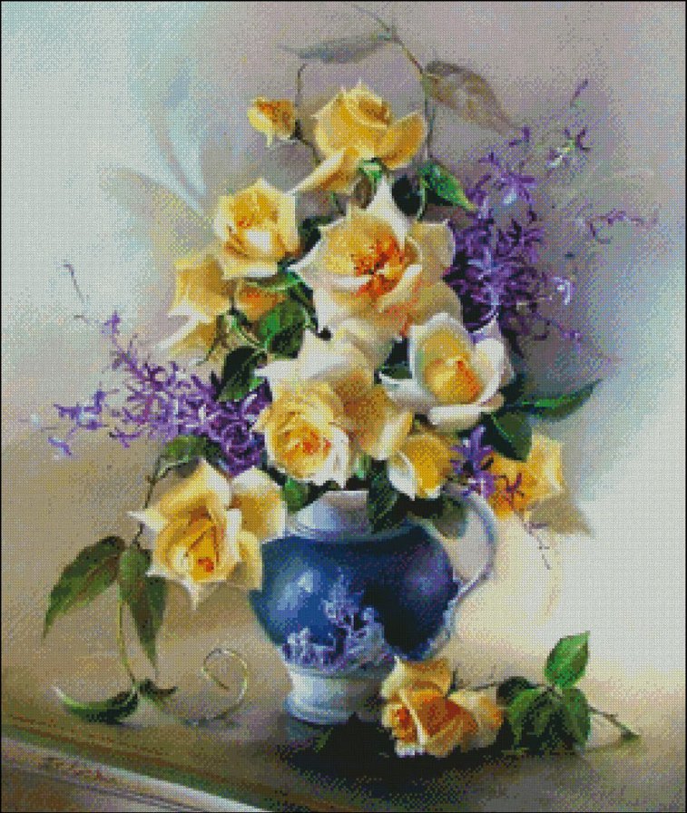 sárga rózsák - virágcsendélet - оригинал