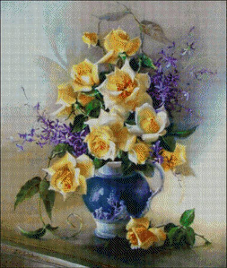 sárga rózsák - virágcsendélet - предпросмотр