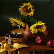 Схема вышивки «подсолнухи»