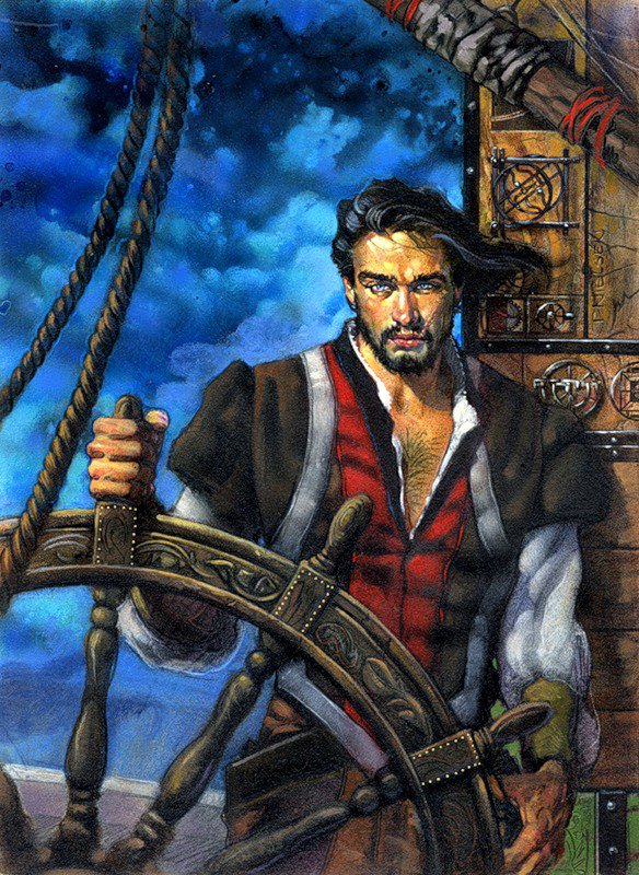 картина - корабли море - оригинал