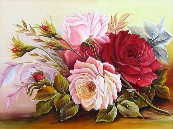 розы - картина цветы - оригинал