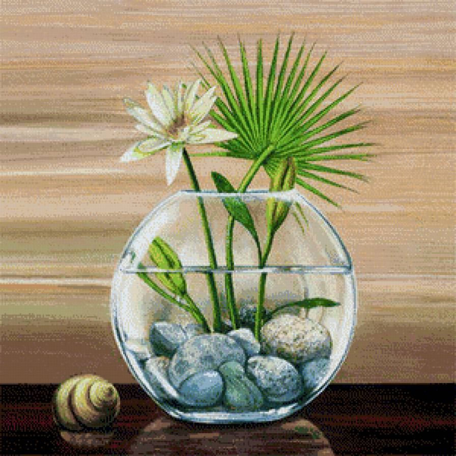 натюрморт лилия в аквариуме - картина, картины, натюрморт, цветы - предпросмотр