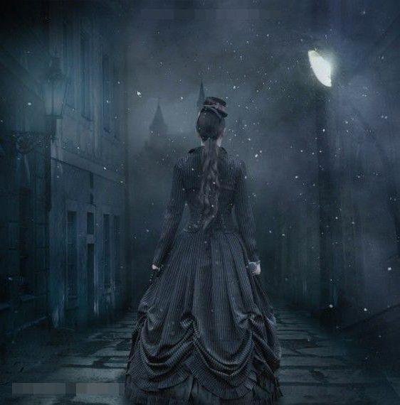 одна - ночь, девушка, одна, сумрак - оригинал