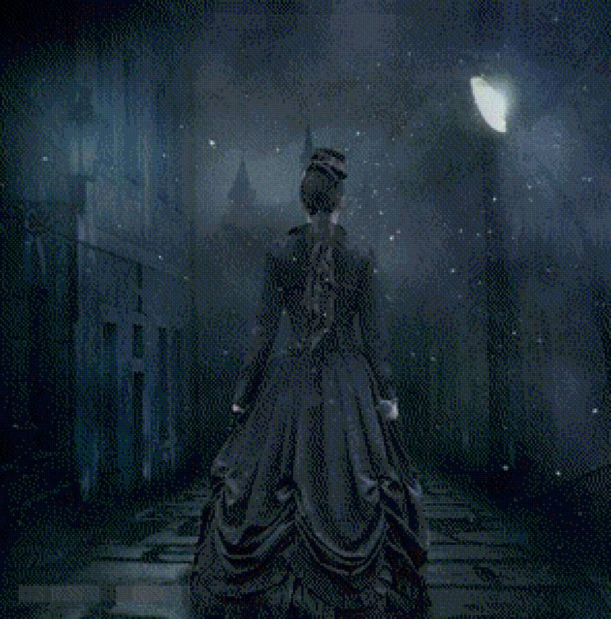 одна - ночь, одна, сумрак, девушка - предпросмотр