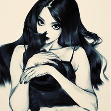 Схема вышивки «Девушка с котом»