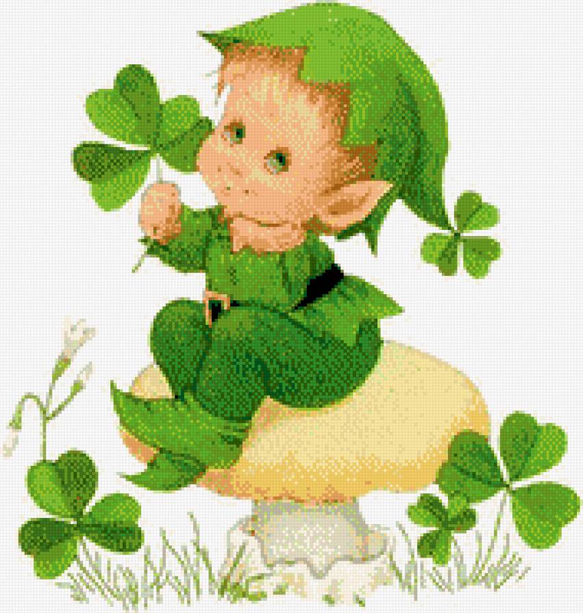 Эльфик на грибочке - предпросмотр