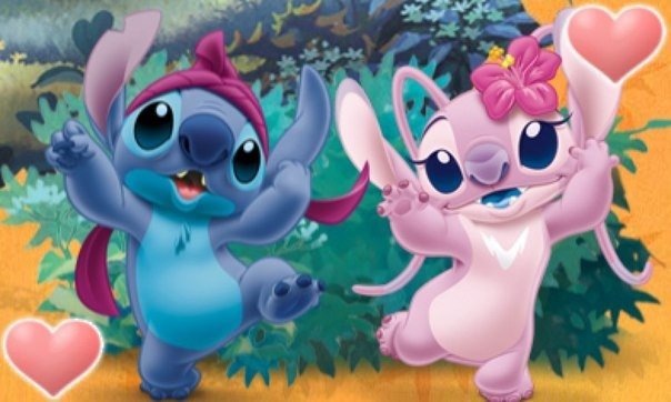 Стич с подругой - пара, стич, мультики - оригинал