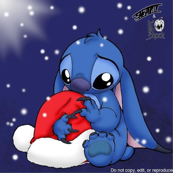 Стич грустит - новый год, стич, грусть - оригинал