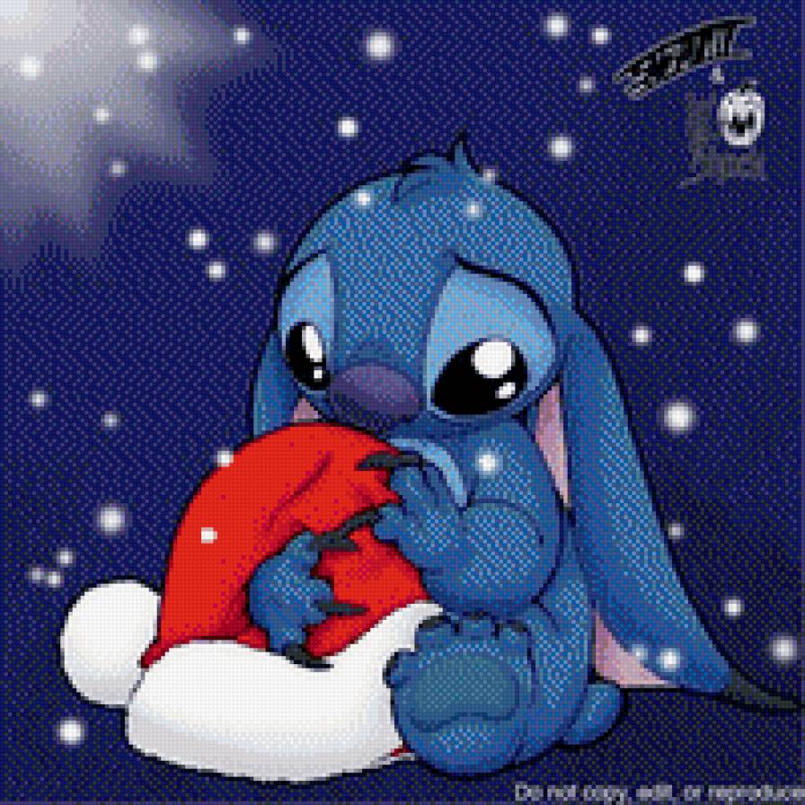 Стич грустит - стич, грусть, новый год - предпросмотр