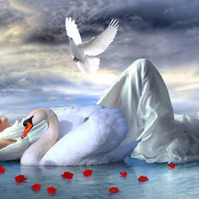 Девушка с лебедем