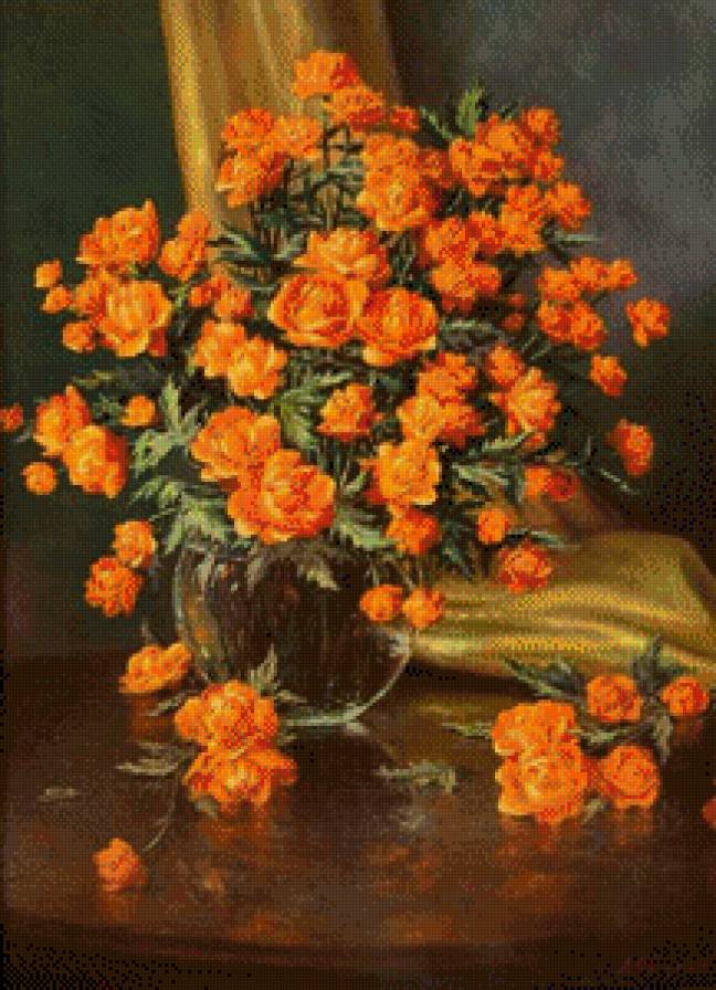 александр сарычев-огоньки - цветы, натюрморт, картины, картина - предпросмотр