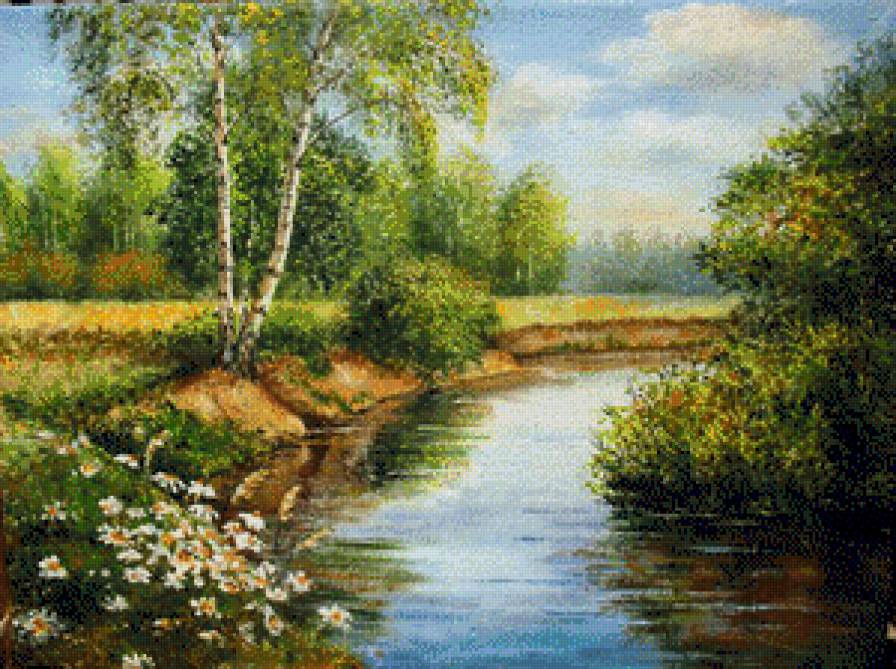 ольга воробьева-мечты о лете - пейзаж, картина, картины - предпросмотр