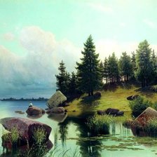 Схема вышивки «Мещерский. У лесного озера.»