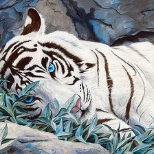 Оригинал схемы вышивки «Белый тигр» (№549550)