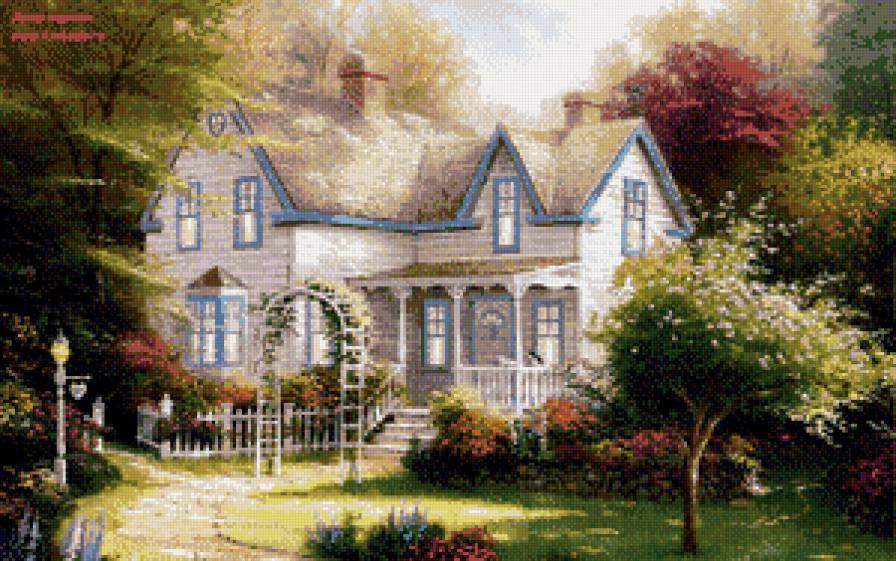 уютный домик - лес, домик, парк, пейзаж, природа - предпросмотр