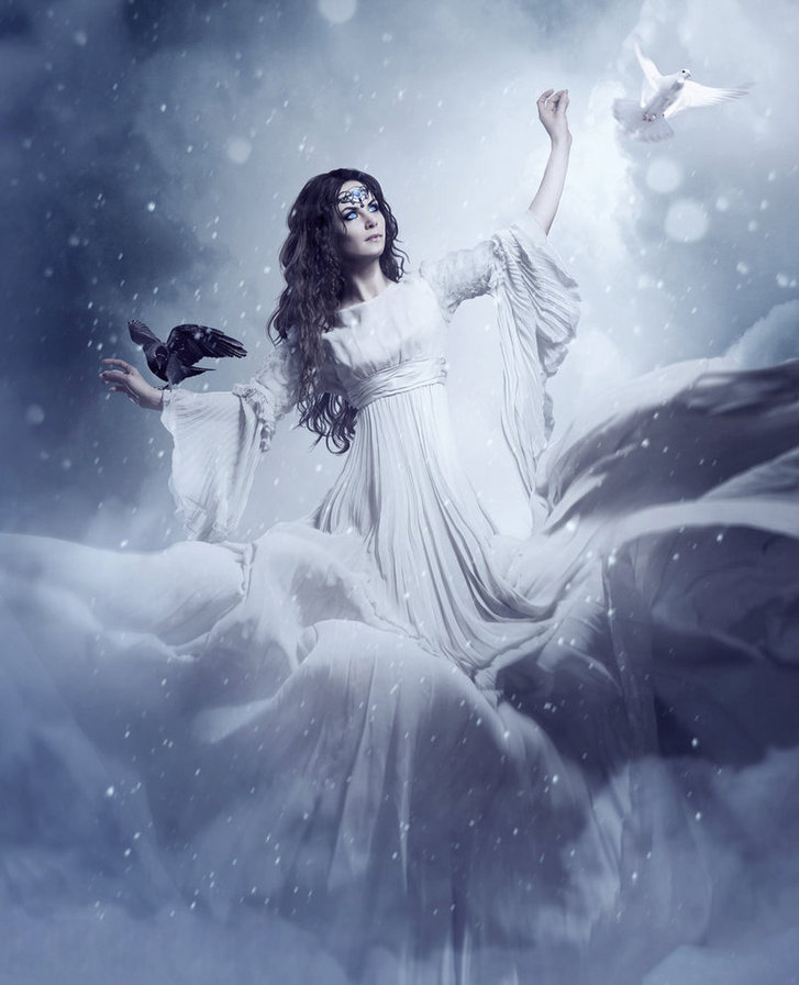 снежная королева - девушка, зима - оригинал