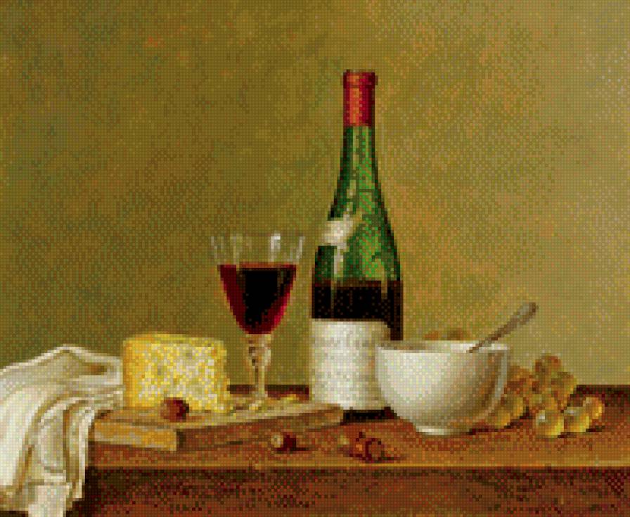 Вино с фруктами - натюрморты - предпросмотр