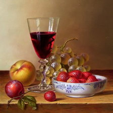 Оригинал схемы вышивки «Вино с фруктами» (№549927)