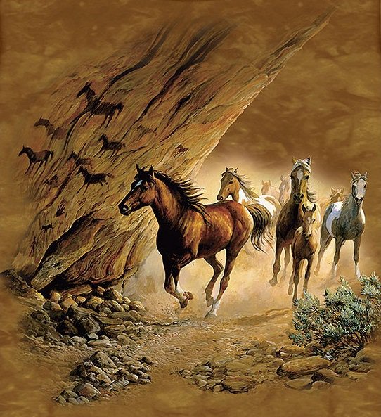 во весь опор - лошадь, лошади, табун, кони, домашние животные, конь - оригинал