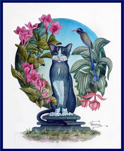 мир кошек - кошки, картина, коты, домашние животные - оригинал