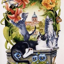 Схема вышивки «мир кошек»