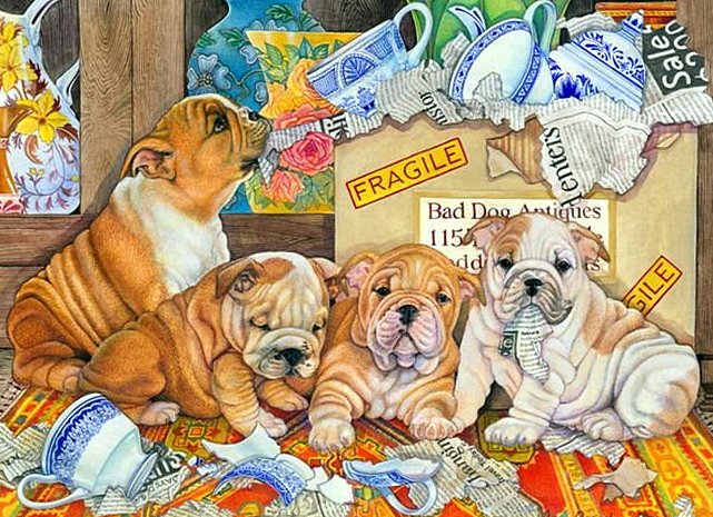 Домашние любимцы - щенки, животные, собаки - оригинал