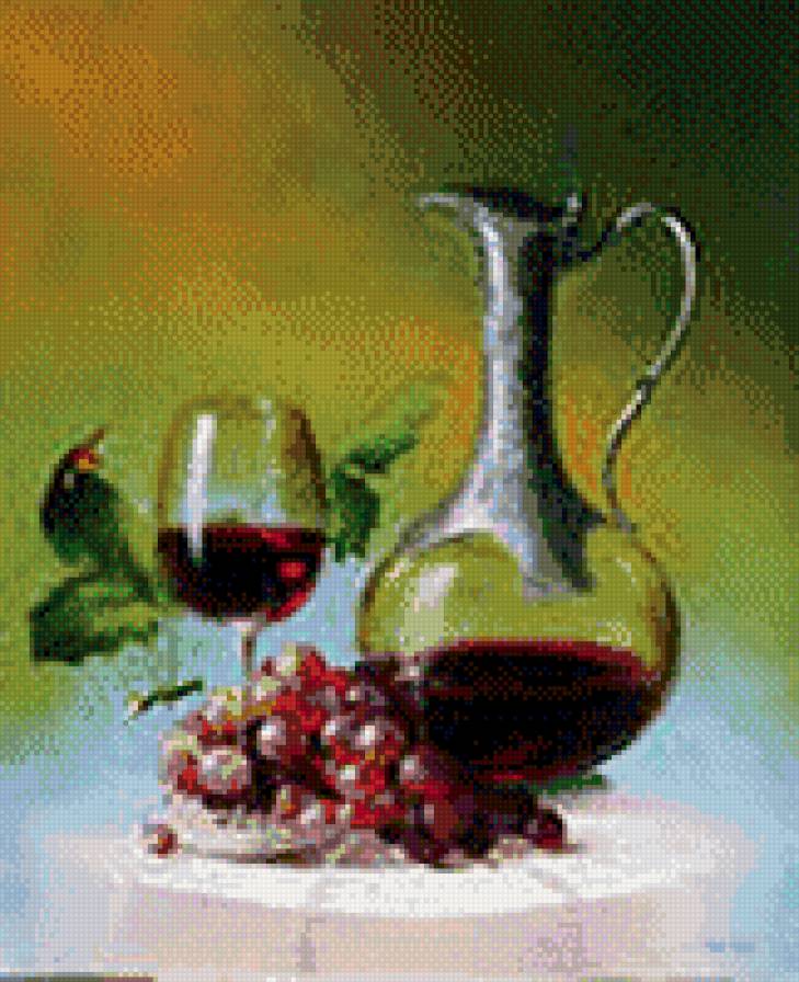 НАТЮРМОРТ - натюрморт, фрукты, кувшин - предпросмотр