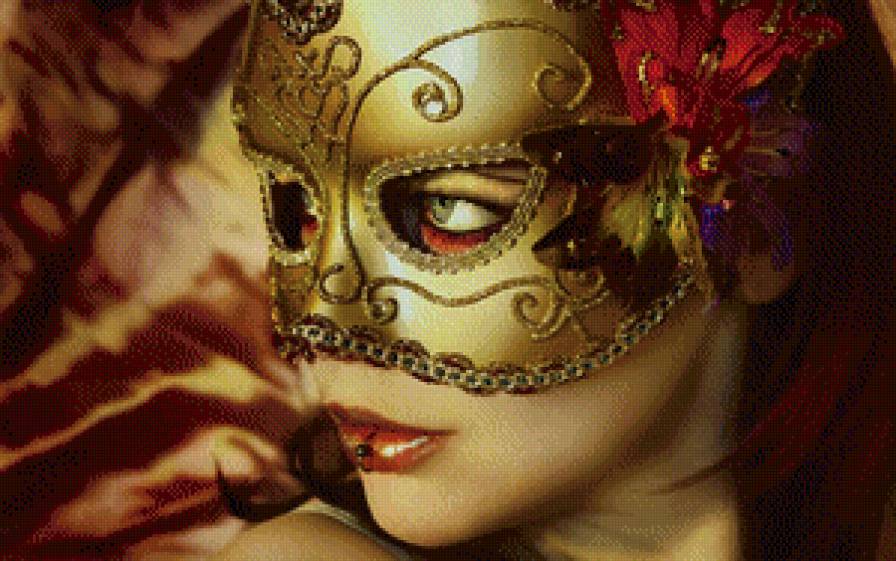 Дама в маске - красавица, фэнтези, девушка - предпросмотр