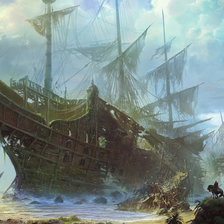 Схема вышивки «корабли»