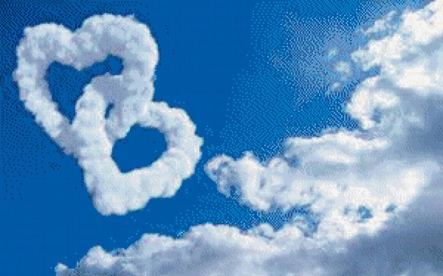Сердечки в небе - любовь, небо - предпросмотр