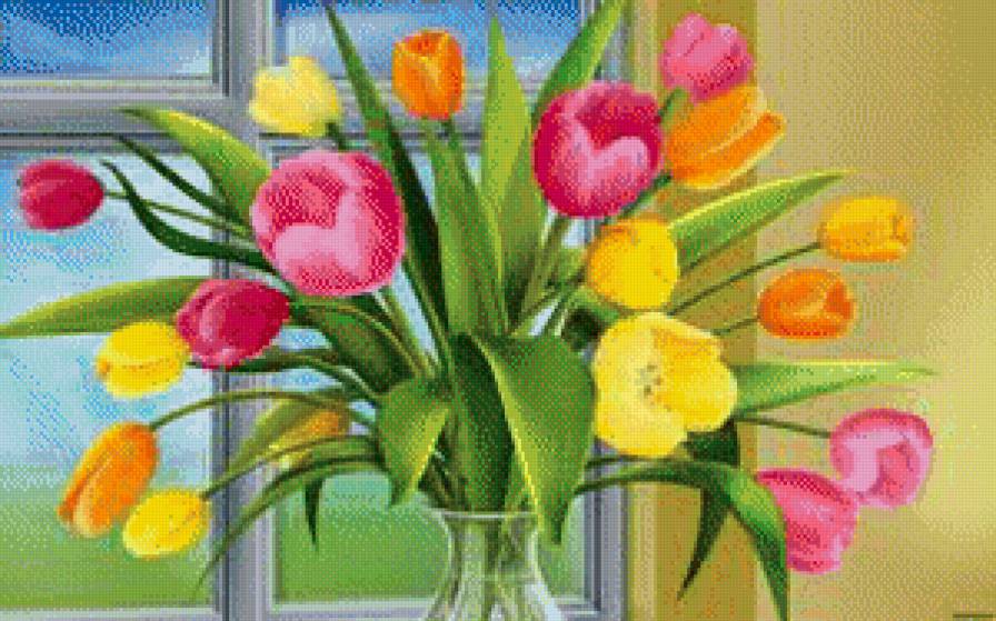 Букет тюльпанов - тюльпаны, цветы, букет - предпросмотр